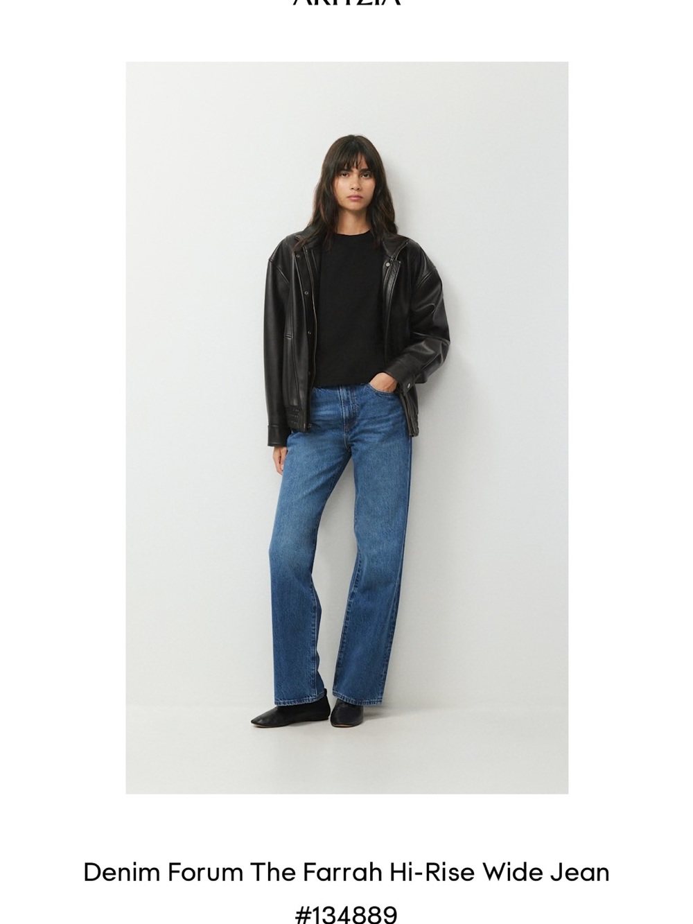 Denim Forum Farrah Hi-Rise Wide Leg Jeans - Aritzia size 31